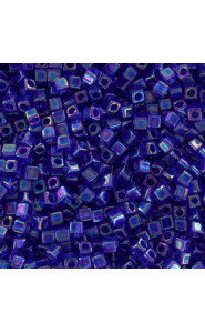 Miyuki square - cubes 1.8mm Beads - Transparent cobalt ab SB18-177